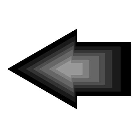 Left arrow icon. Black and gray color sign. Business art design. Navigation background. Vector illustration. Stock image.のイラスト素材
