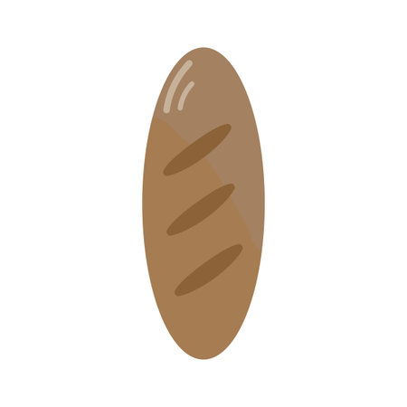 Cartoon bread icon. Isolated object. Food element. Realistic art. Modern hand drawn. Vector illustration. Stock image.のイラスト素材