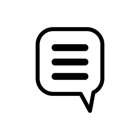 Square chat box icon. Message emblem. Soft outline. Dashed art. Simple design. Vector illustration. Stock image.のイラスト素材