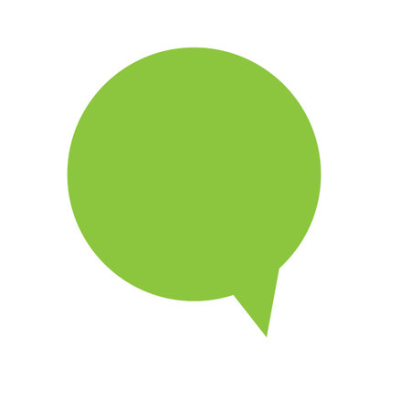 Green chat bubble icon. Communication message symbol. App element. Dialogue emblem. Vector illustration. Stock image.のイラスト素材