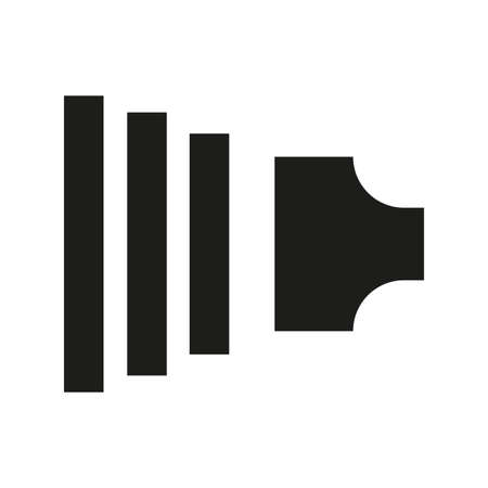 Audio speaker icon. Music sign. Simple art. App element. Computer button. Flat design. Vector illustration. Stock image.のイラスト素材