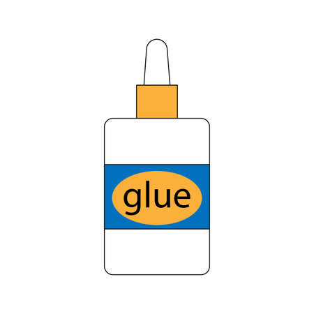 Glue icon. Adhesive bottle. Colored sign. Outline symbol. Logo design. Flat drawing. Vector illustration. Stock image.のイラスト素材