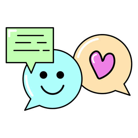 Cartoon banner. Social media. cartoon message in modern style on white background. Vector illustration. stock image.のイラスト素材