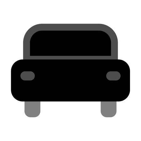 Flat icon with cartoon car silhouette for web design. Car front line icon. Design element. Vector illustration. stock image.のイラスト素材
