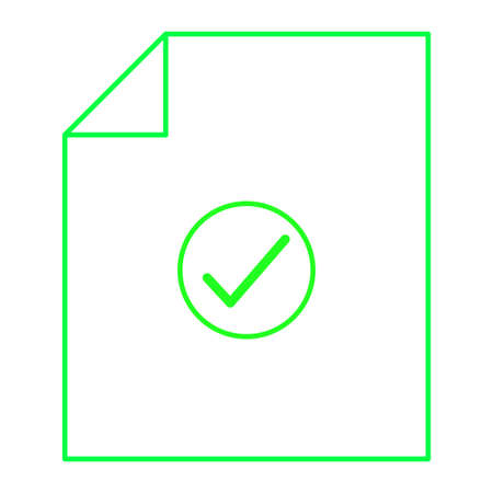 Flat icon with paper check mark. paper check mark. Tick icon. Vector illustration. stock image.のイラスト素材