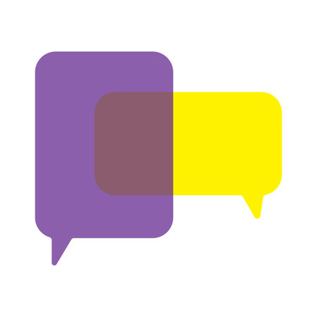 messages yellow purple. Promotion dialog balloon. Dialog, chat speech bubble. Vector illustration. stock image.のイラスト素材