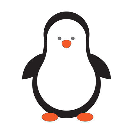 Cartoon penguin. Face symbol. Nature background. Love symbol. Happy face. Vector illustration. stock image.のイラスト素材