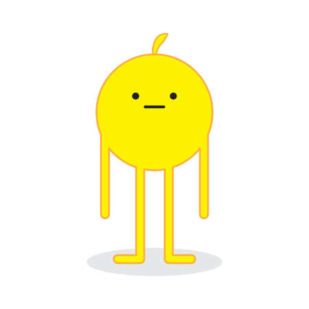 Abstract icon with yellow weirdo. crazy cartoon character illustration design. Vector illustration....