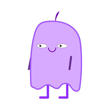 Purple ghost, great design for any purposes. Funny cartoon character. Vector illustration. stock image.のイラスト素材
