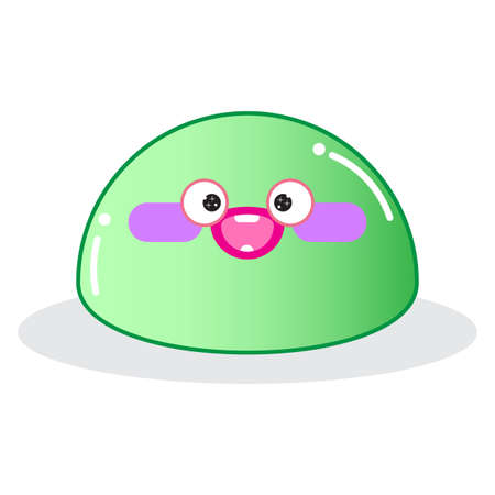 Cartoon jelly bean. Vector crazy cartoon character illustration. Facial expression. Vector illustration. stock image.のイラスト素材
