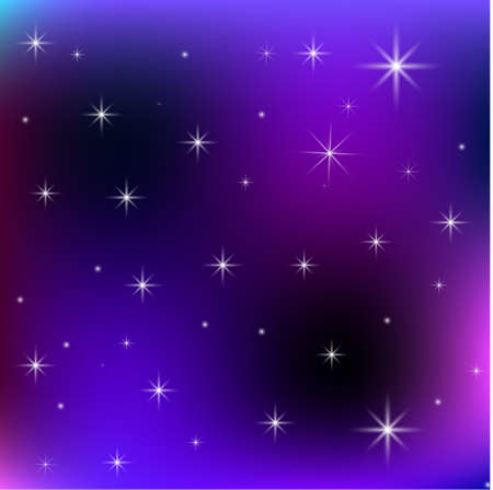 Blue starry sky on dust pink background. Purple shiny gradient. Vector illustration. stock image.のイラスト素材