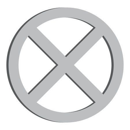 Gray sign no stop. Icon symbol ban. Mark prohibited. Sign forbidden. Vector illustration. stock image.のイラスト素材