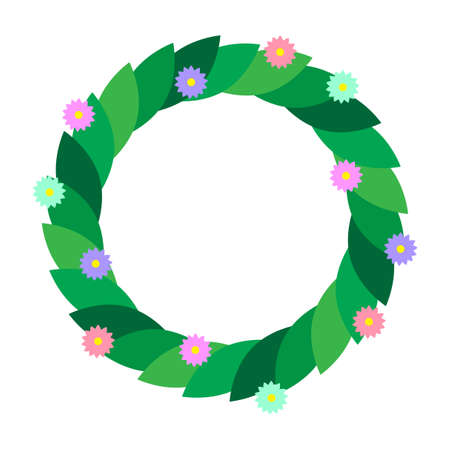 Beautiful cartoon wreath, great design for any purposes. Festive banner. Vector illustration. Stock image.のイラスト素材
