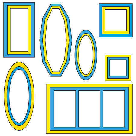 Flat different colored frames for banner design. Vector illustration. stock image.のイラスト素材