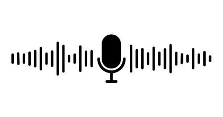 Sound wave icon. Music symbol. Microphone sound wave. Vector illustration. stock image.のイラスト素材