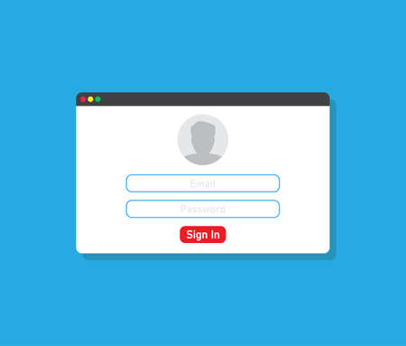 Password registration window. Vector illustration. stock image.のイラスト素材