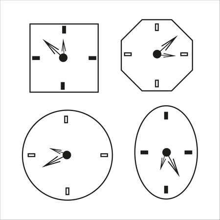 wall clocks on white background. Business concept. Round clock. Vector illustration. stock image.のイラスト素材