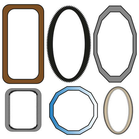 Different frames in cartoon style. Contemporary design. Square frame. Vector illustration. stock image.のイラスト素材