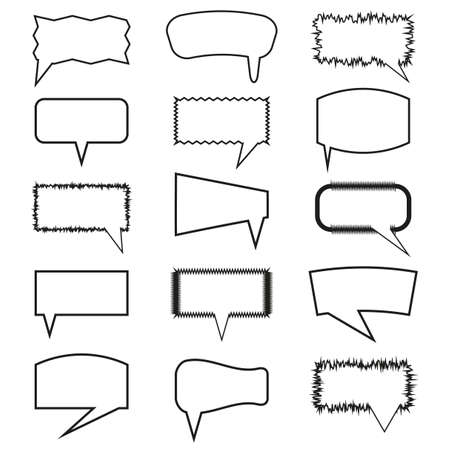 speech message. Cartoon Chat icon set. Vector illustration. Stock image.のイラスト素材