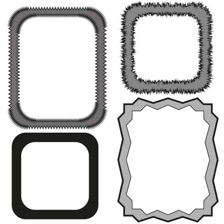 set frames. Simple frames in sketch style. Vector illustration. Stock image.のイラスト素材