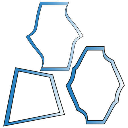 Abstract brush frames different shapes. Circle frame set. Square frame. Vector illustration. stock image.のイラスト素材