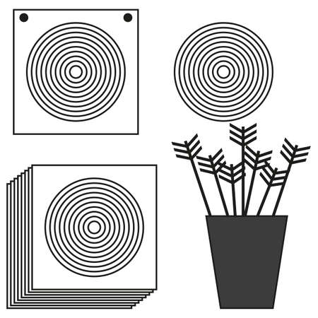 arrows quiver targets. Cross symbol. Vector illustration. stock image.のイラスト素材