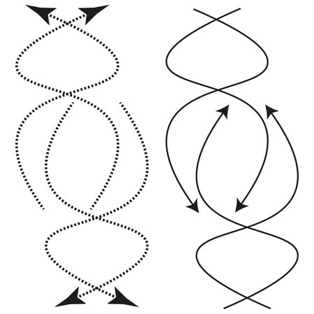 Different line arrows in doodle style. Vector illustration. stock image.のイラスト素材