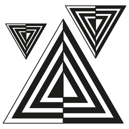 black abstract triangles. Vector illustration. stock image.のイラスト素材
