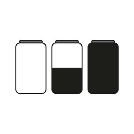 Jars empty full icons. Sweet food. Transparent background. Vector illustration. stock image.のイラスト素材