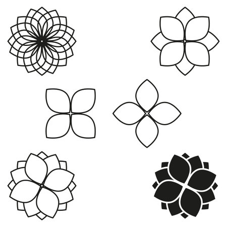 Flowers icons. Summer motif. Vector illustration. stock image.のイラスト素材