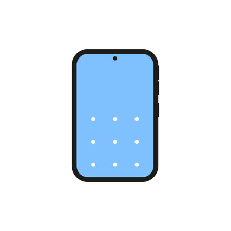 smartphone password icon. Security protection concept. Communication, internet concept. Vector illustration. stock image.のイラスト素材