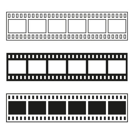 Retro film reel set. Vector illustration. stock image.のイラスト素材