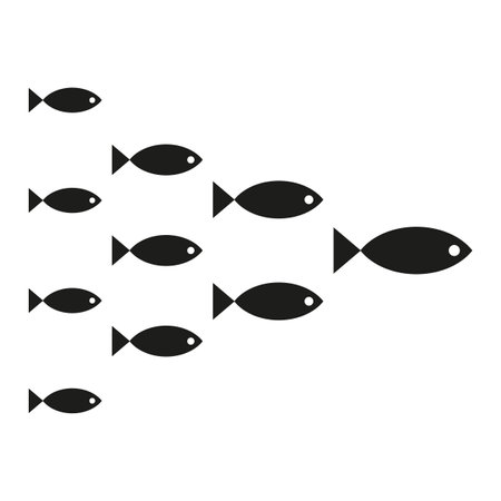 school of fish icon. Team concept. Vector illustration. stock image.のイラスト素材