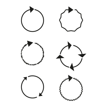 Arrows circles. Circle diagram infographic set. Reload symbol. Vector illustration. stock image.のイラスト素材