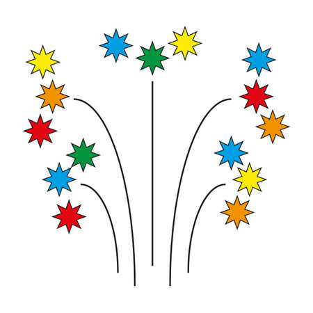 cartoon firework. Vector illustration. stock image.のイラスト素材