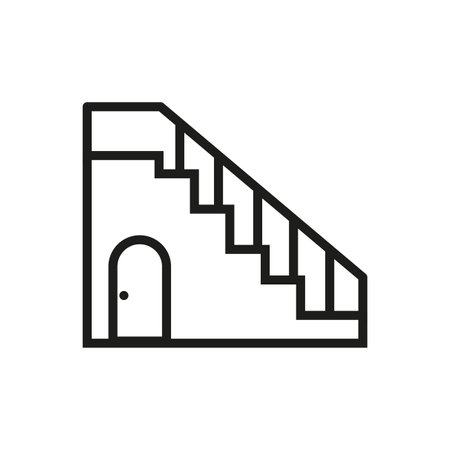 Stairs icon. Business concept. Vector illustration. Stock image.のイラスト素材