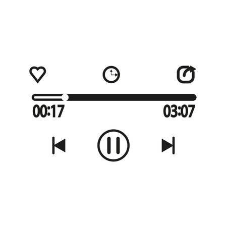 audio player line. Linear icon. Music symbol. Vector illustration. Stock image.のイラスト素材