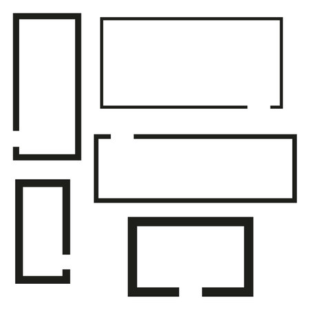 broken rectangles. Edge frame. Vector illustration. stock image.のイラスト素材