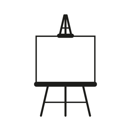 Chalkboard easel icon. Business concept. Line art. Vector illustration. Stock image.のイラスト素材