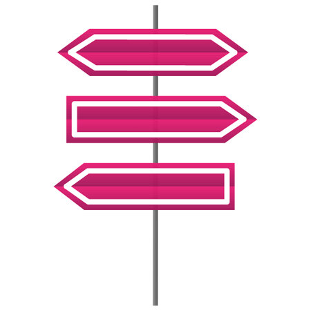 Empty road signs. Empty highway. blank road sign boards. Vector illustration. Stock image.のイラスト素材