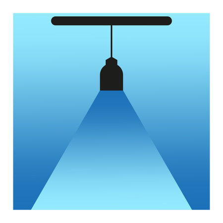 blue lamp on soft blue background. Product display presentation. Wall art. Vector illustration. Stock picture.のイラスト素材