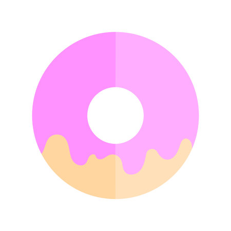 Pink donuts in realistic style. Sweet food. Vector illustration. Stock picture.
