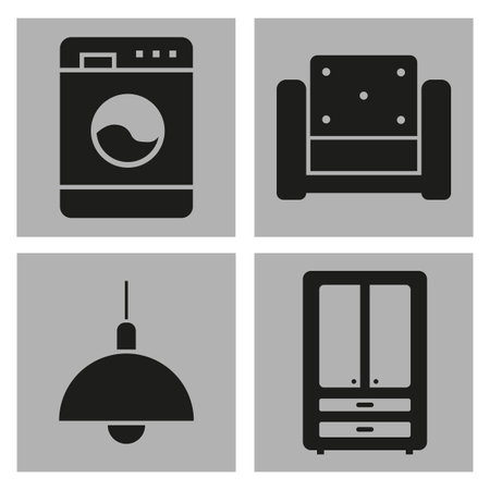 black home appliances icon. Vector illustration. stock image.のイラスト素材