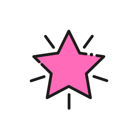 Modern pink star, great design for any purposes. Shine effect. Star icon. Vector illustration. Stock image.のイラスト素材