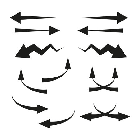 Different arrows on white background. Vector illustration. Stock image.のイラスト素材