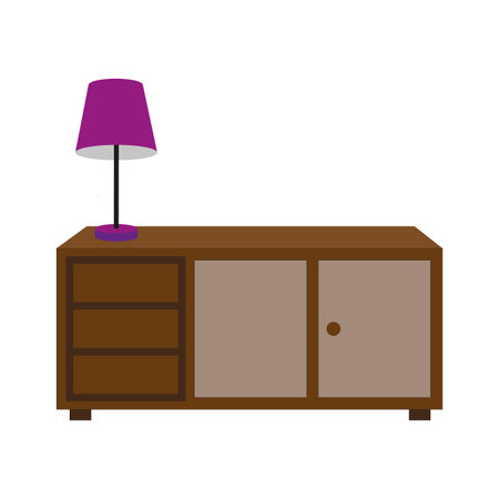 Lamp on the desk. Education concept. Vector illustration. stock image.のイラスト素材