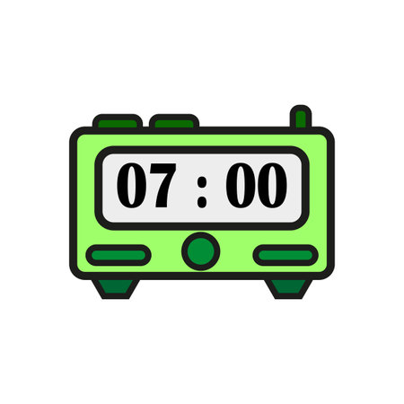 alarm clock numbers in retro style. Time clock. Vector illustration. stock image.のイラスト素材