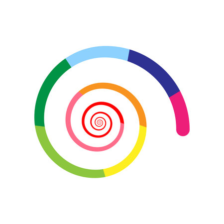 Modern colored spiral. Round shape. Trendy design. Vector illustration. stock image.のイラスト素材