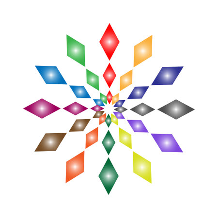 flower colored rhombuses. Geometric background. Vector illustration. Stock image.のイラスト素材