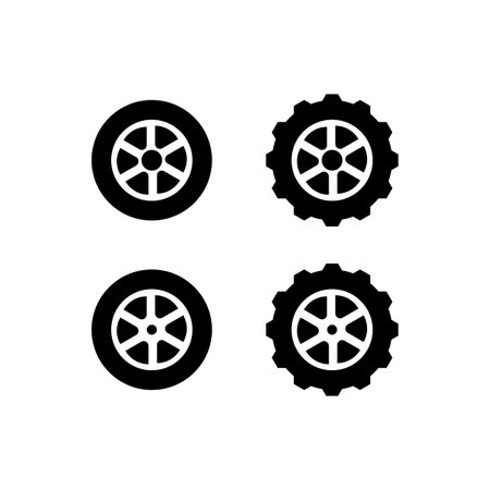 car wheel icons set. Motion design. Vector illustration. stock image.のイラスト素材